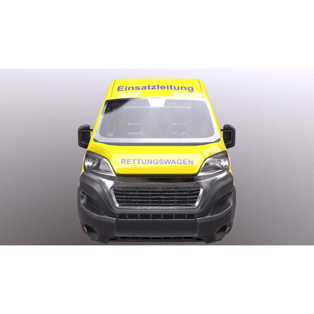 Rettungswagen 3D Model – Low Poly German Ambulance, Game Ready, FBX - View 15