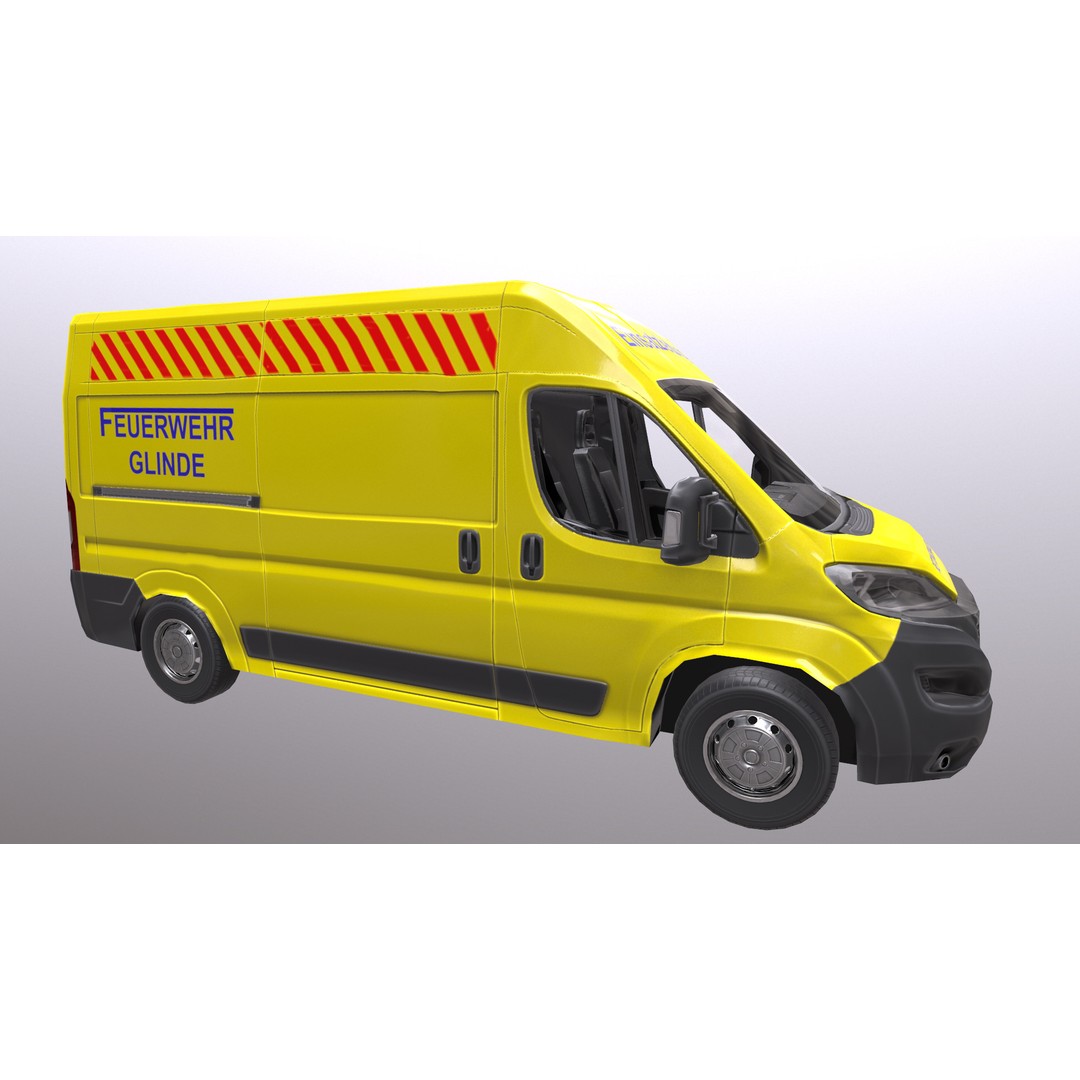 Rettungswagen 3D Model – Low Poly German Ambulance, Game Ready, FBX - View 20