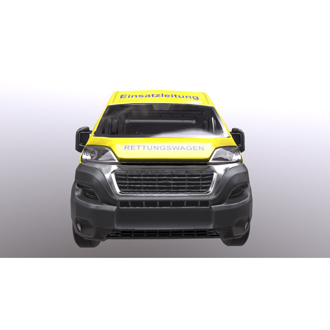 Rettungswagen 3D Model – Low Poly German Ambulance, Game Ready, FBX - View 22