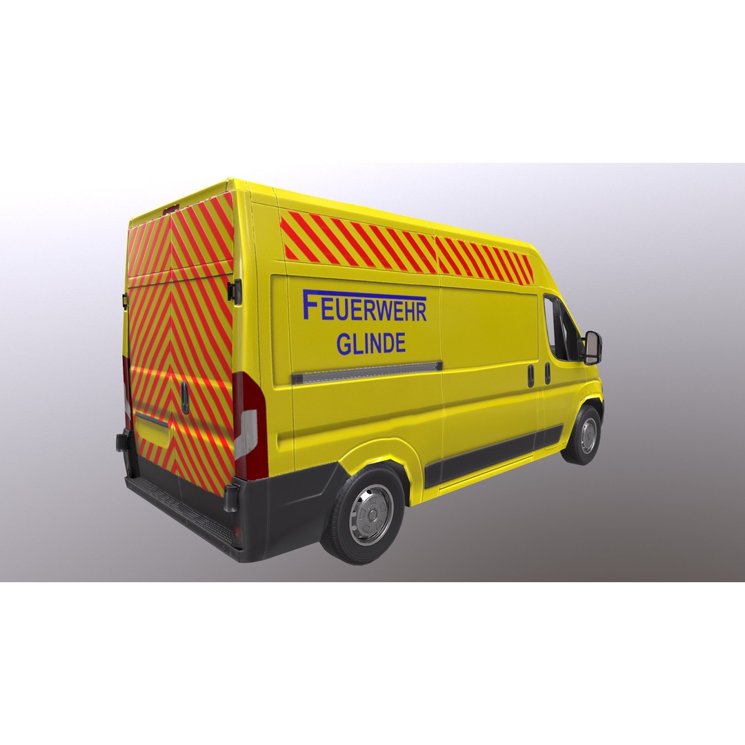 Rettungswagen 3D Model – Low Poly German Ambulance, Game Ready, FBX - View 24