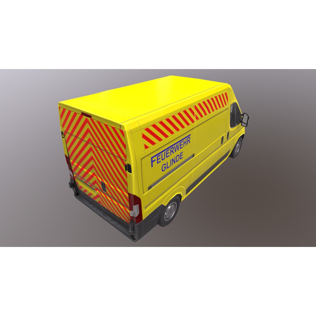 Rettungswagen 3D Model – Low Poly German Ambulance, Game Ready, FBX - View 26
