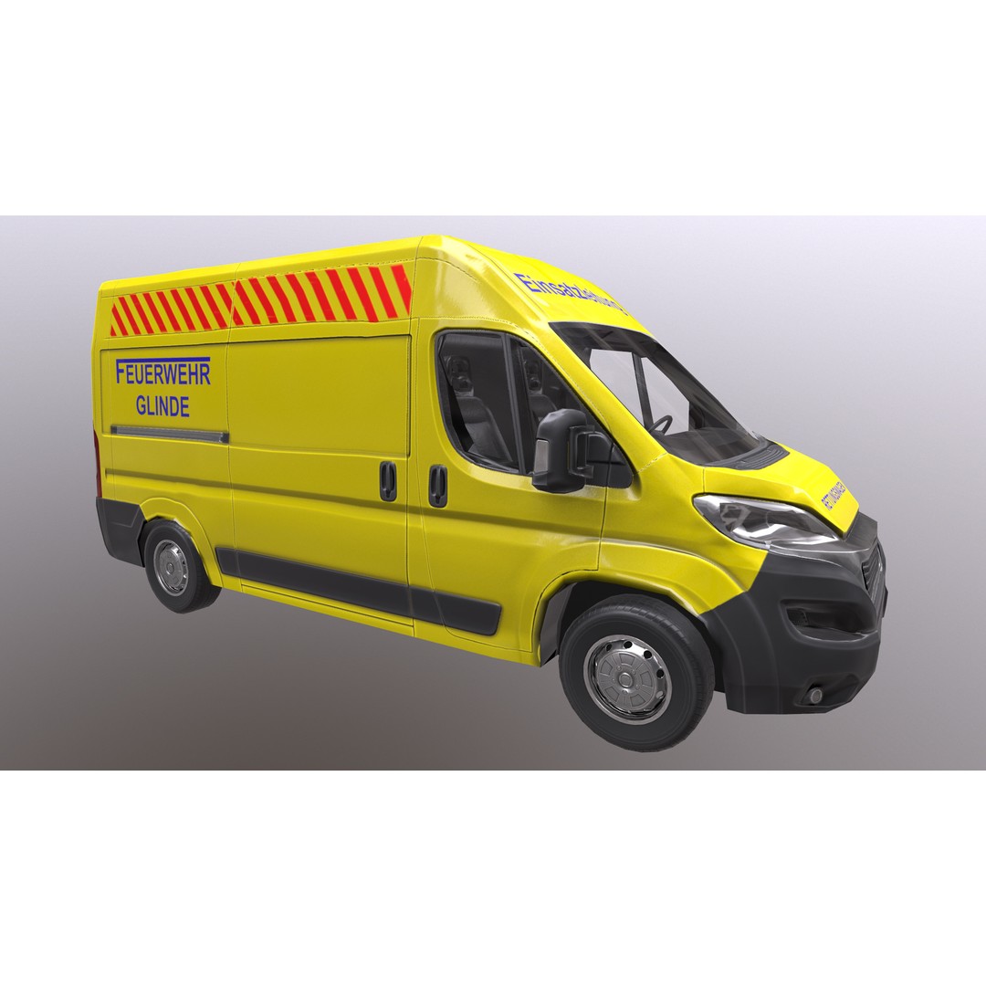 Rettungswagen 3D Model – Low Poly German Ambulance, Game Ready, FBX - View 31