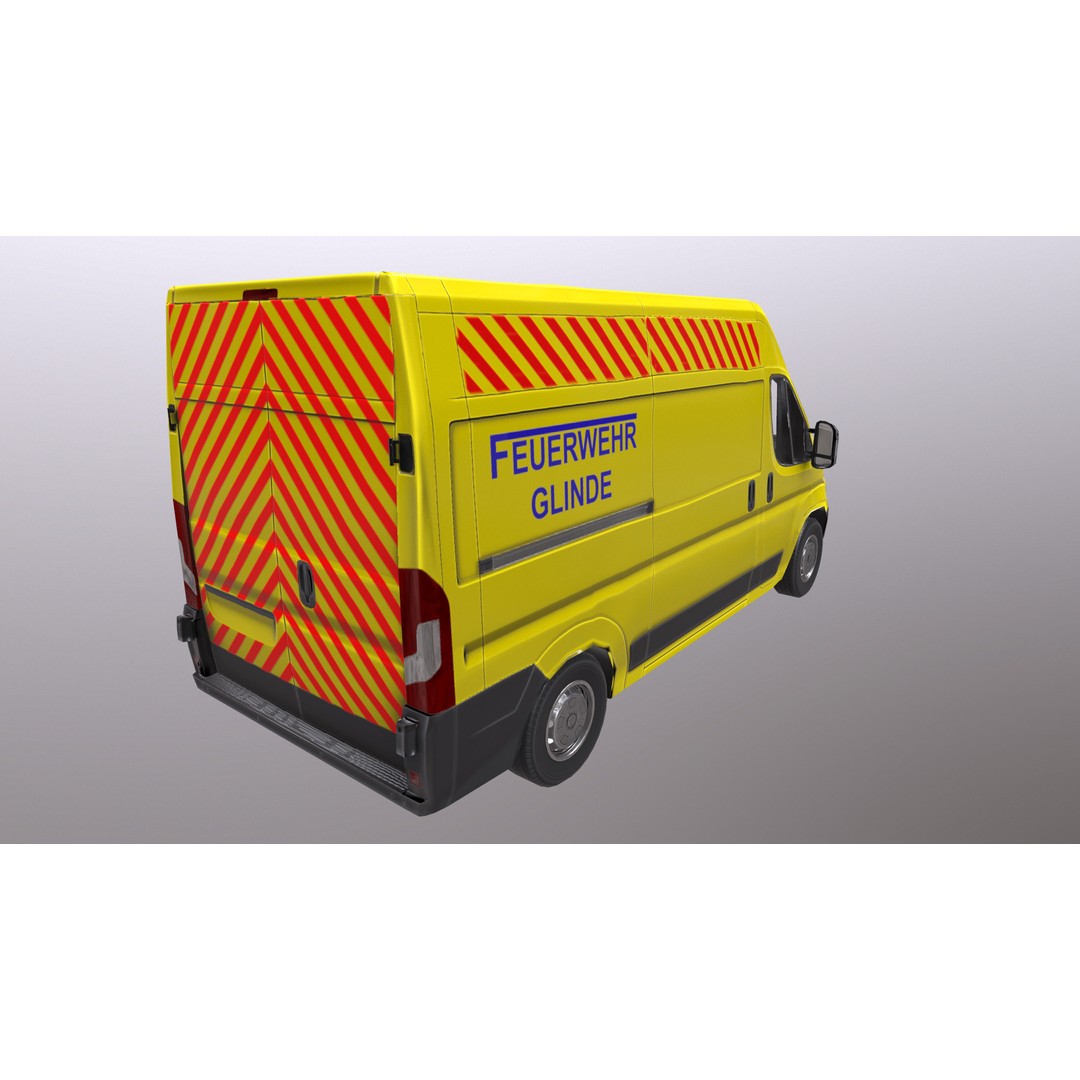Rettungswagen 3D Model – Low Poly German Ambulance, Game Ready, FBX - View 32