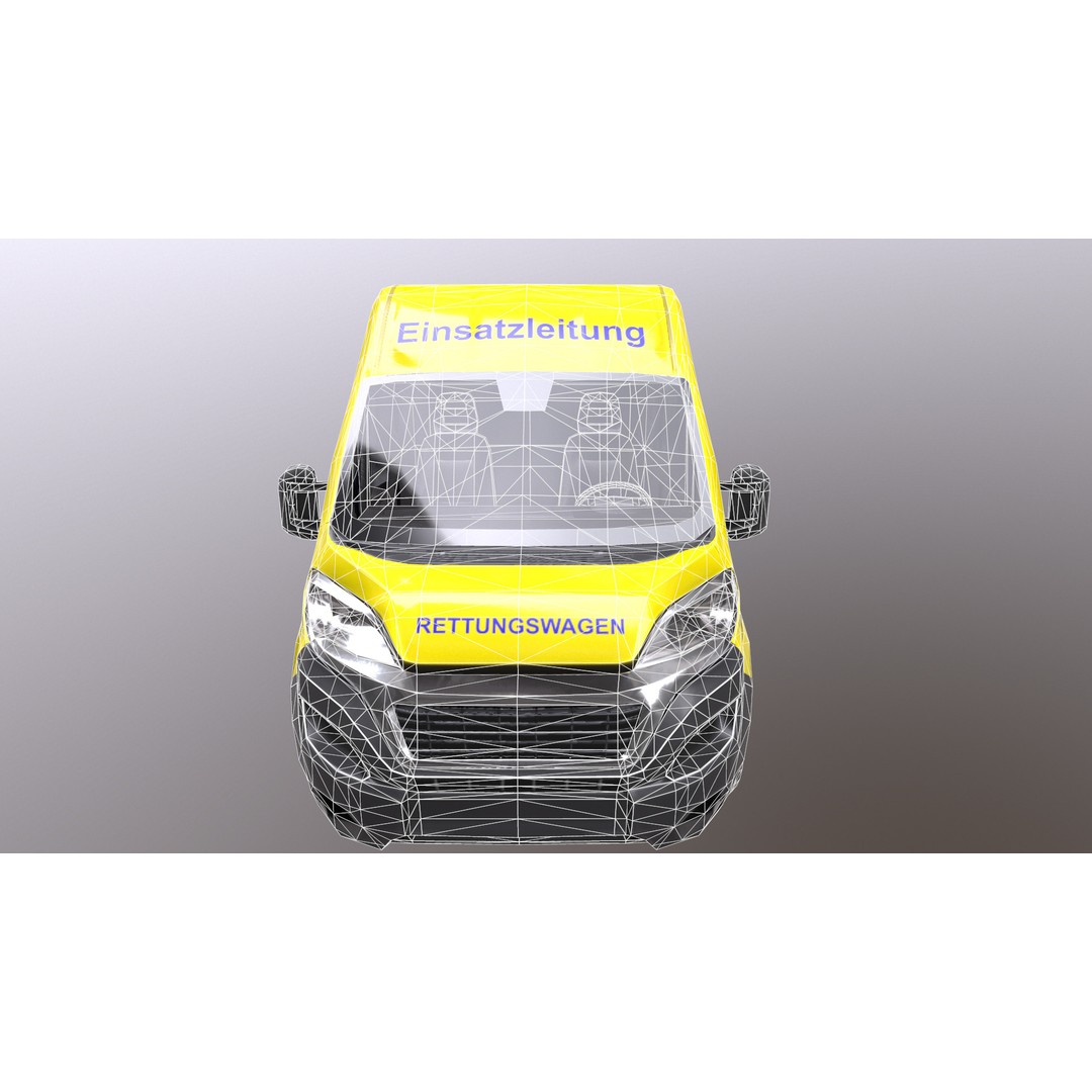 Rettungswagen 3D Model – Low Poly German Ambulance, Game Ready, FBX - View 36