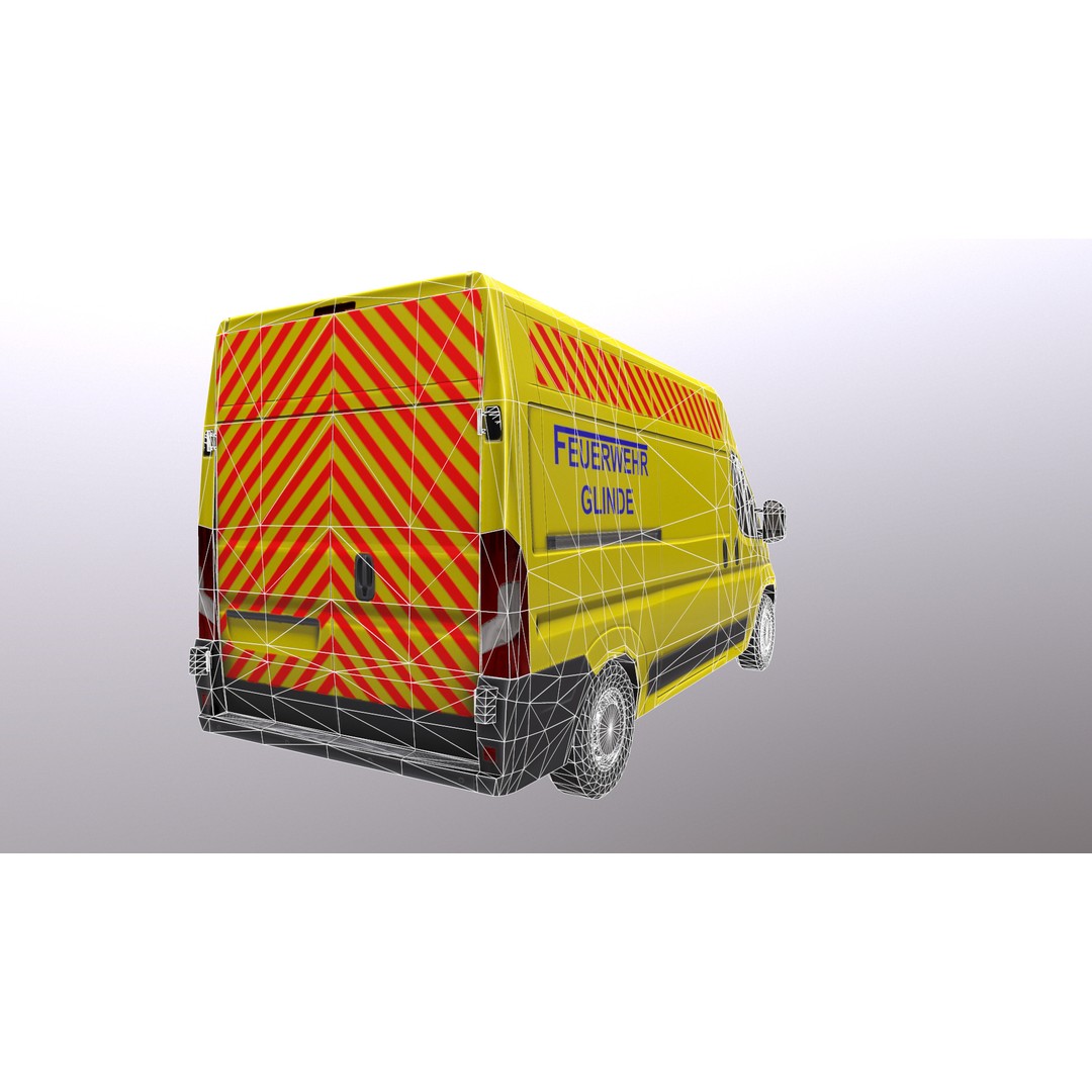 Rettungswagen 3D Model – Low Poly German Ambulance, Game Ready, FBX - View 37