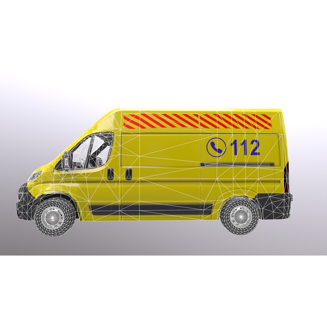 Rettungswagen 3D Model – Low Poly German Ambulance, Game Ready, FBX - View 38