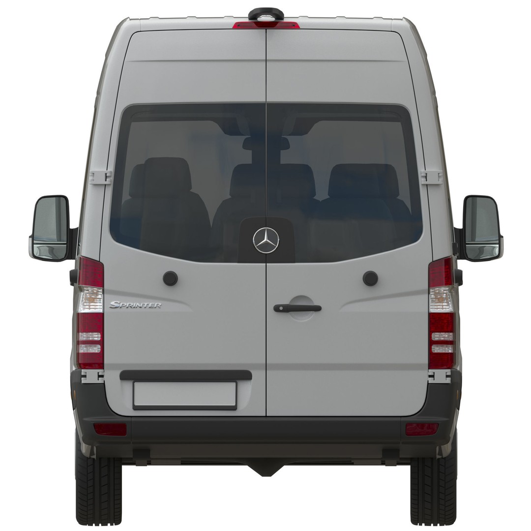 Mercedes-Benz Sprinter L2H2 3D Model – High Poly Minibus, FBX, OBJ - View 10