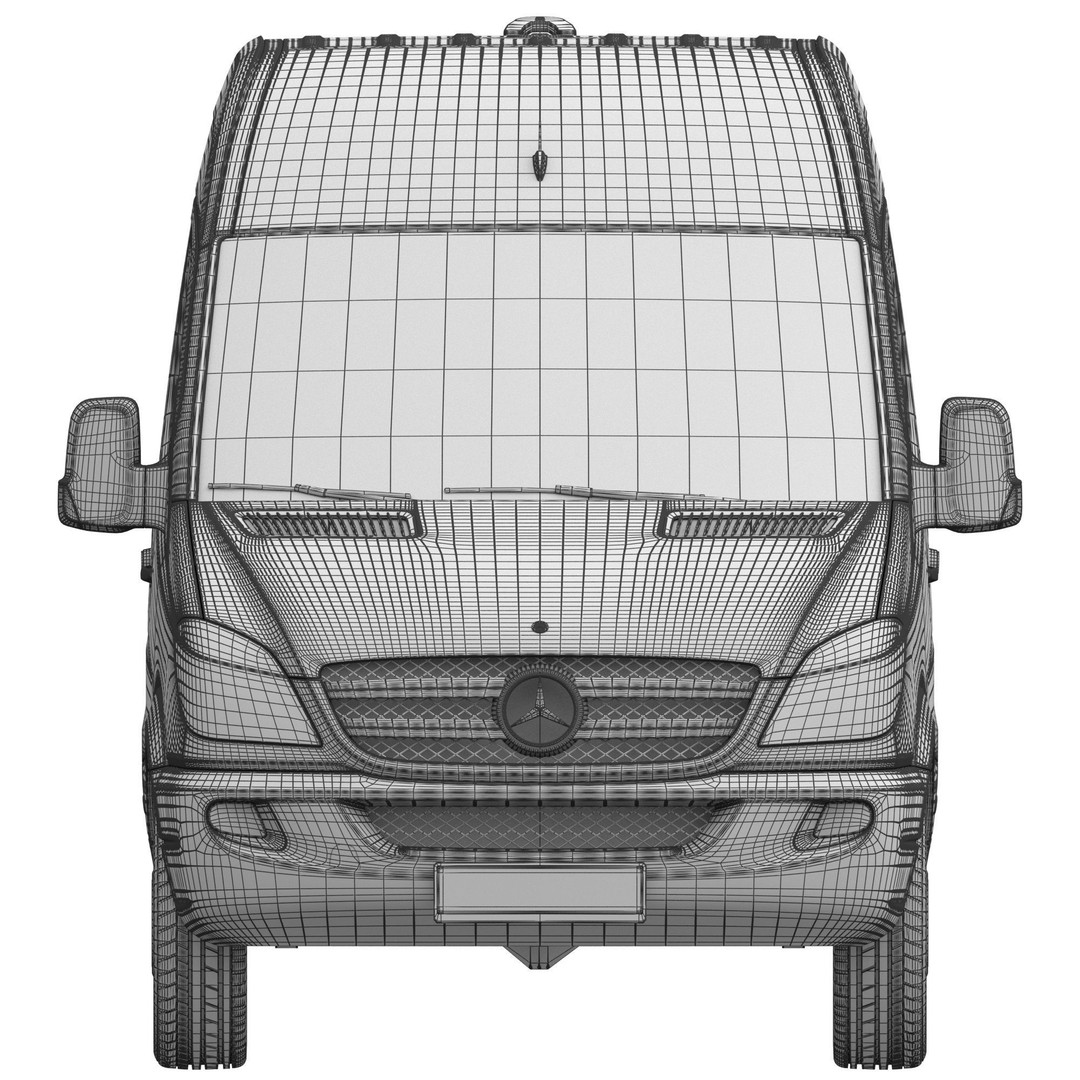 Mercedes-Benz Sprinter L2H2 3D Model – High Poly Minibus, FBX, OBJ - View 18