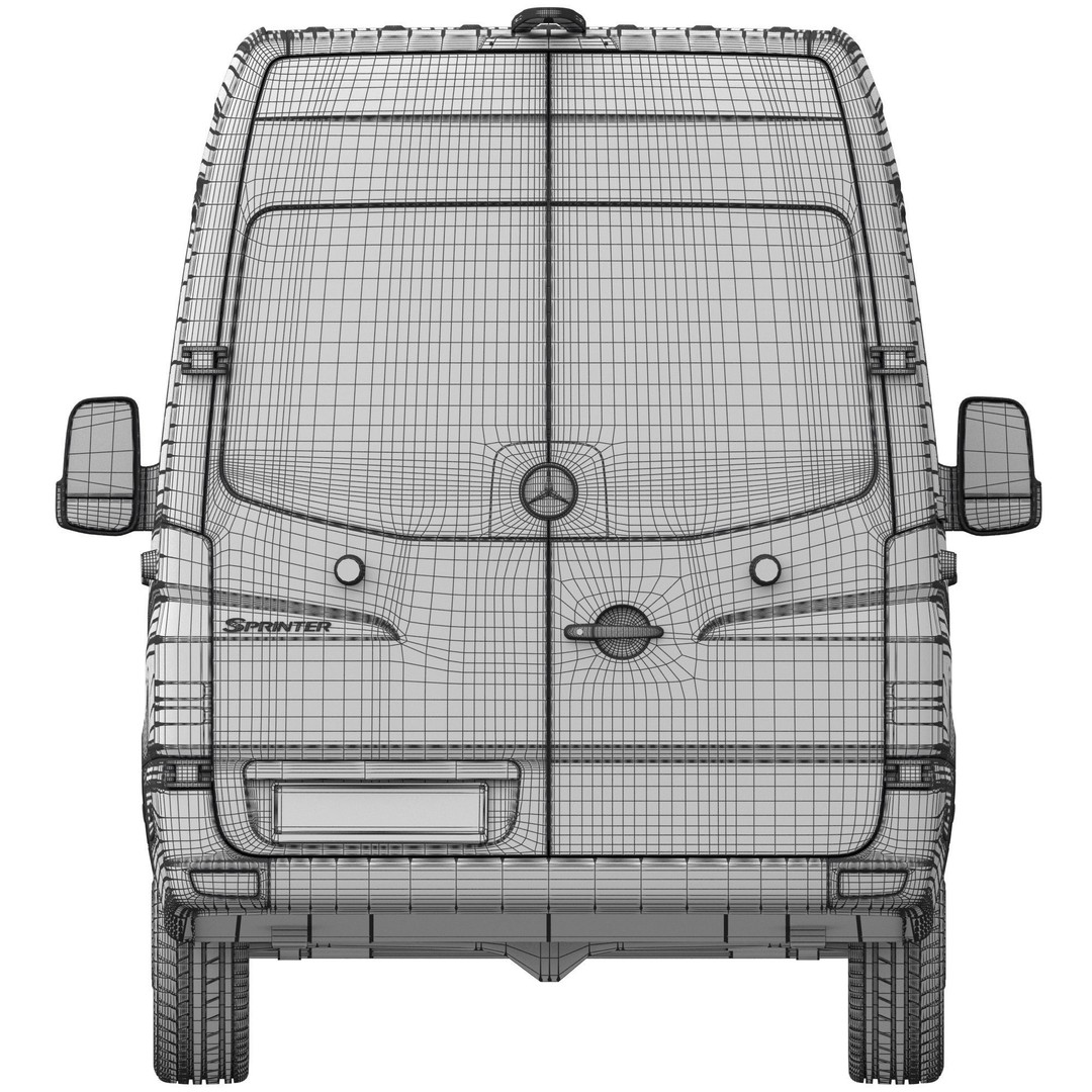 Mercedes-Benz Sprinter L2H2 3D Model – High Poly Minibus, FBX, OBJ - View 19