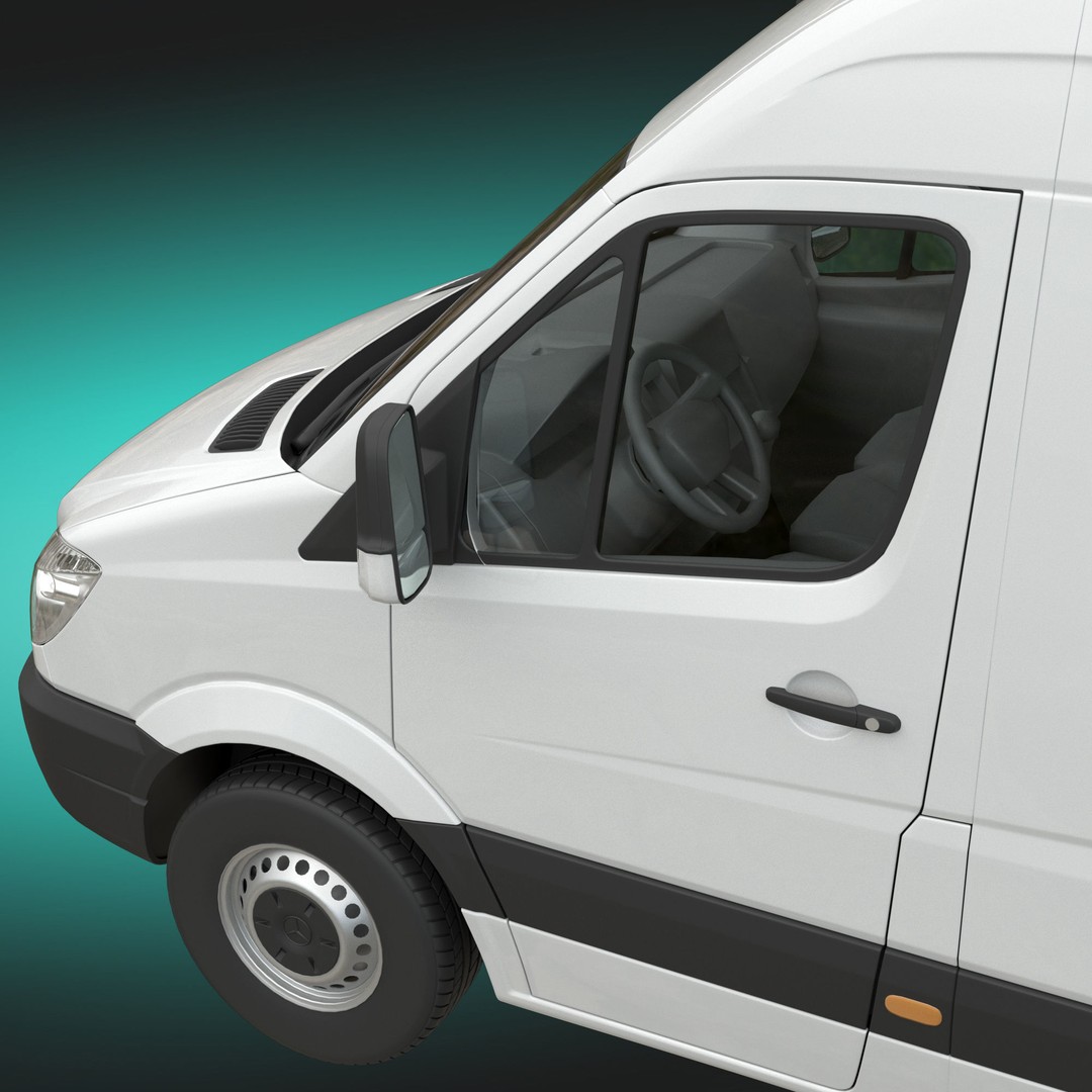 Mercedes-Benz Sprinter L2H2 3D Model – High Poly Minibus, FBX, OBJ - View 8