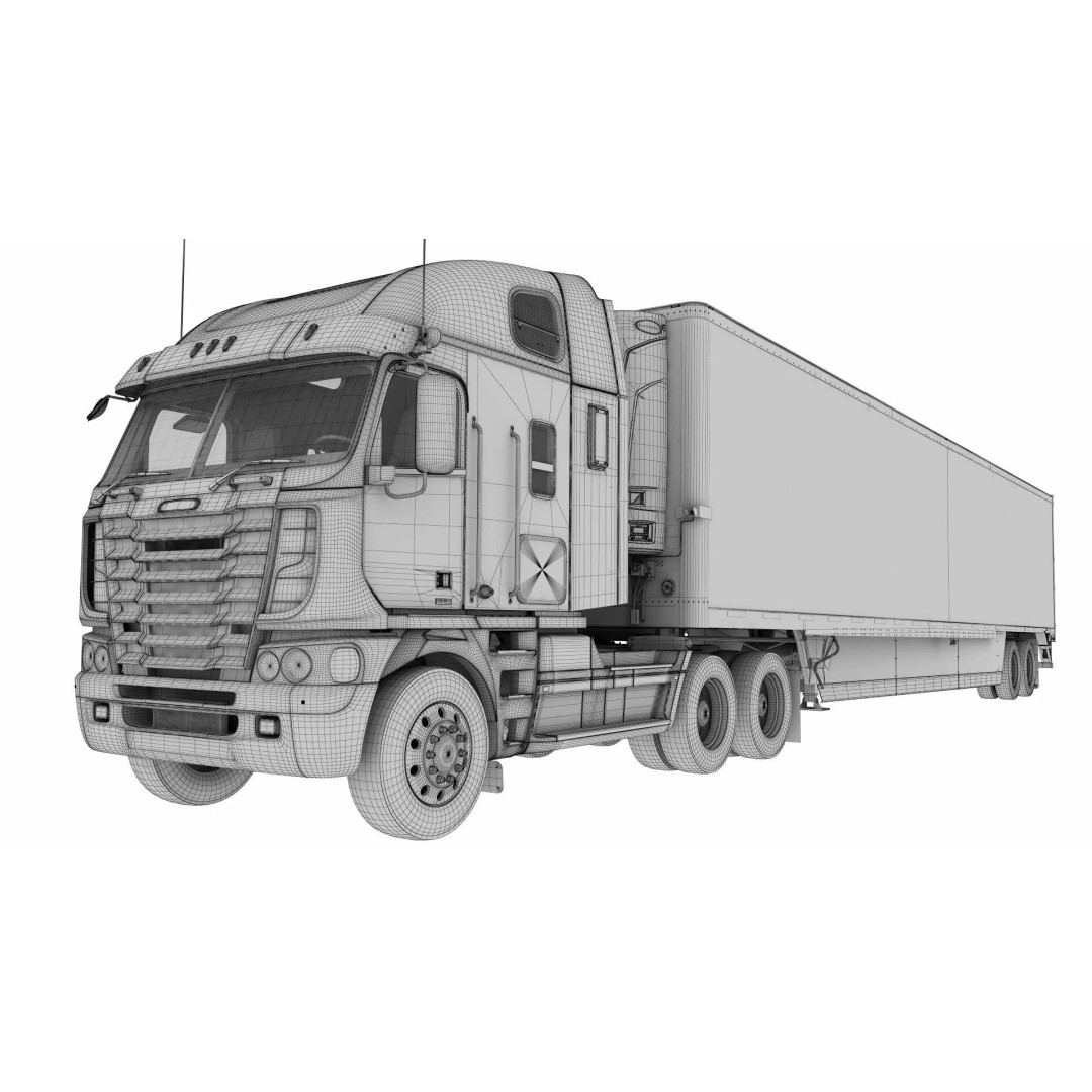 Freightliner Argosy 3D Model – Realistic Truck with PBR Textures - View 46