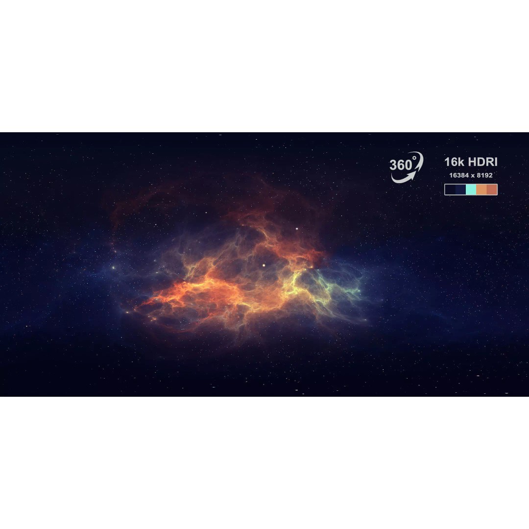 360 Degree 16K HDRI Space Background 3D Model – Equirectangular Environment Map, EXR - View 2