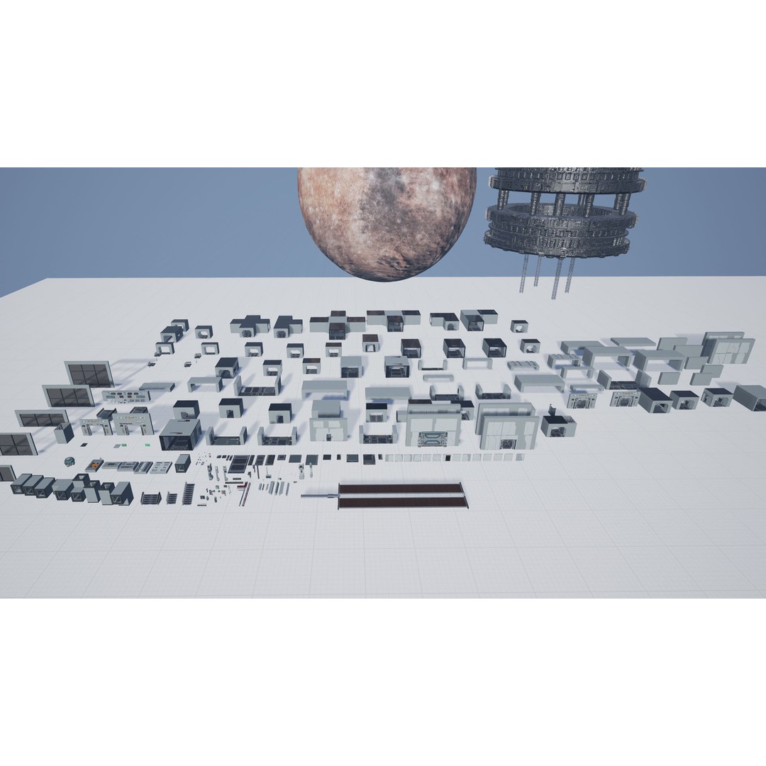 Modular Sci-Fi Interior Pack 3D Model – Low Poly Game Asset, FBX