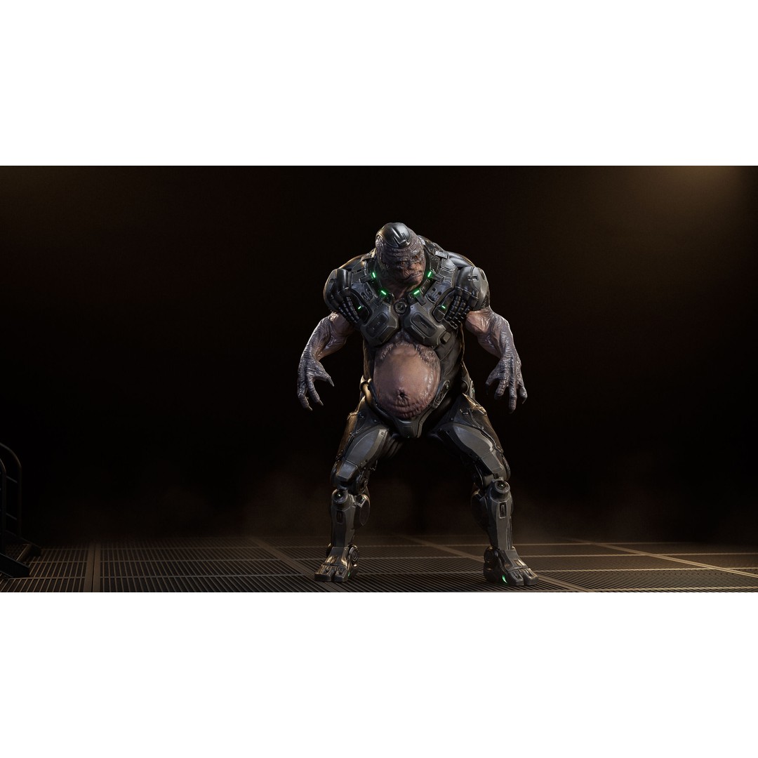 Cyber Alien 3D Model – Low Poly Game-Ready Character with Animations - View 3