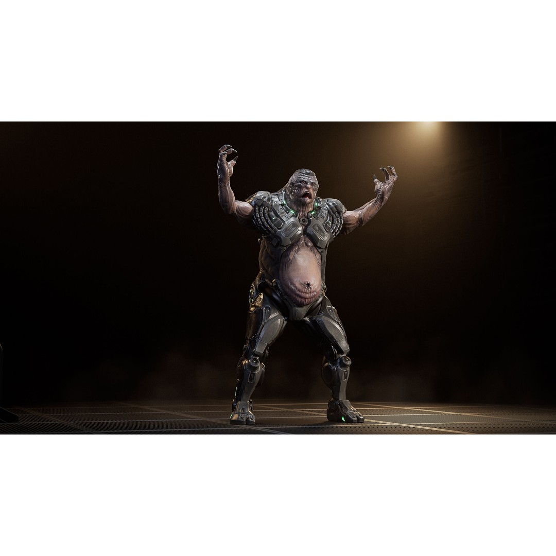 Cyber Alien 3D Model – Low Poly Game-Ready Character with Animations - View 5