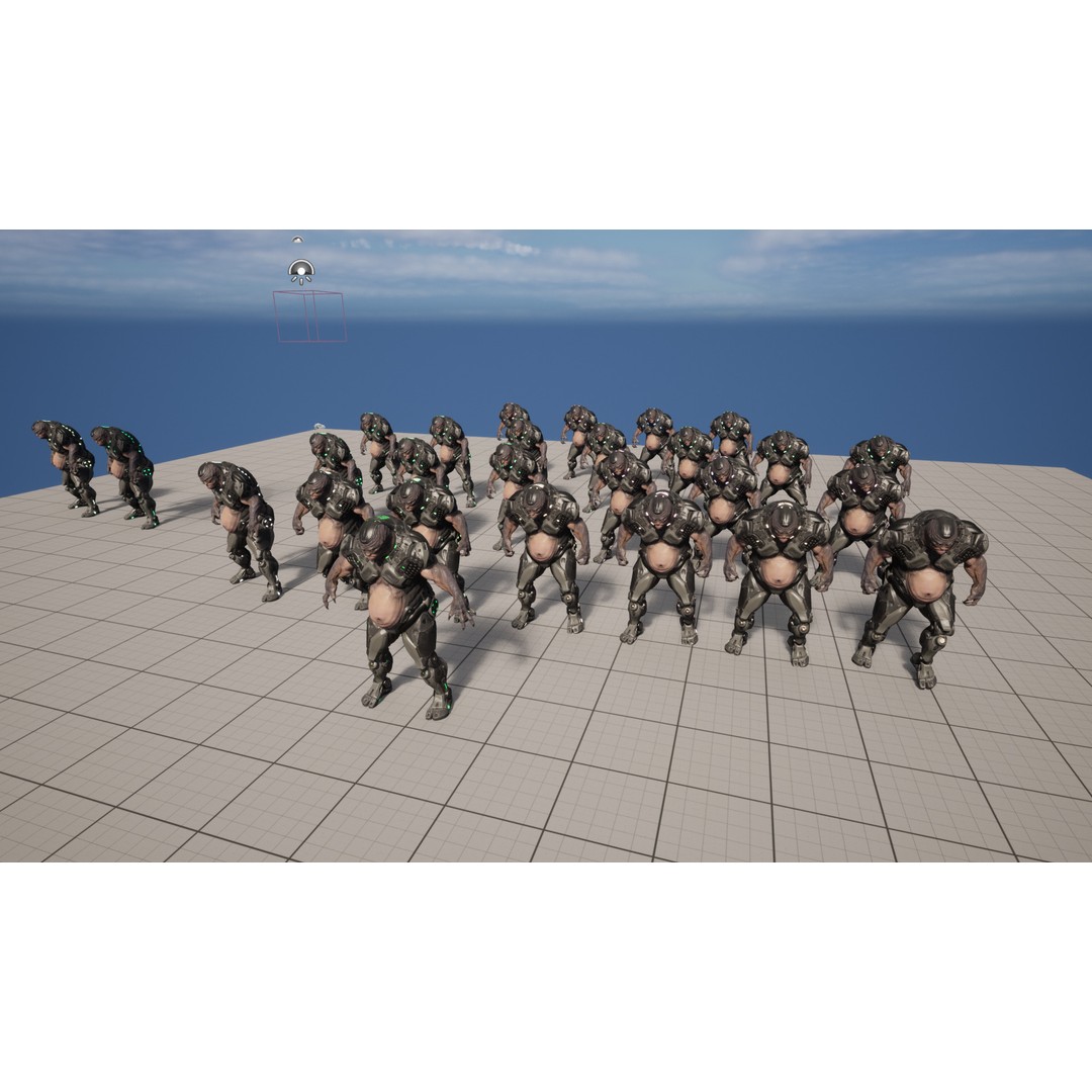 Cyber Alien 3D Model – Low Poly Game-Ready Character with Animations - View 9