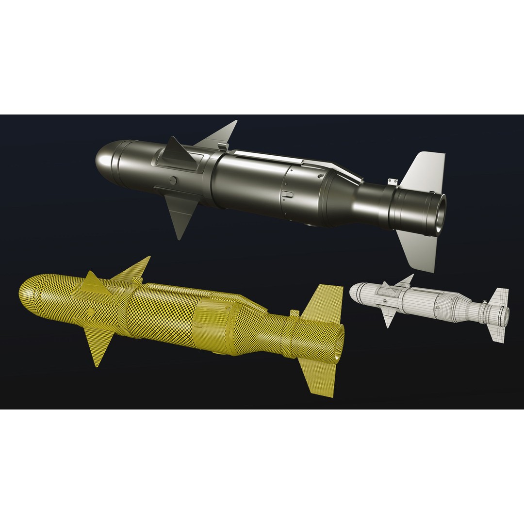 Rocket 3D Model – Low Poly Military Asset with PBR Textures - View 10