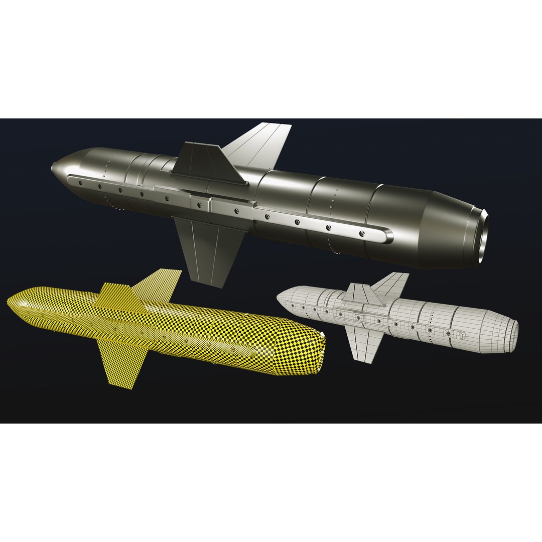 Rocket 3D Model – Low Poly Military Asset with PBR Textures - View 11