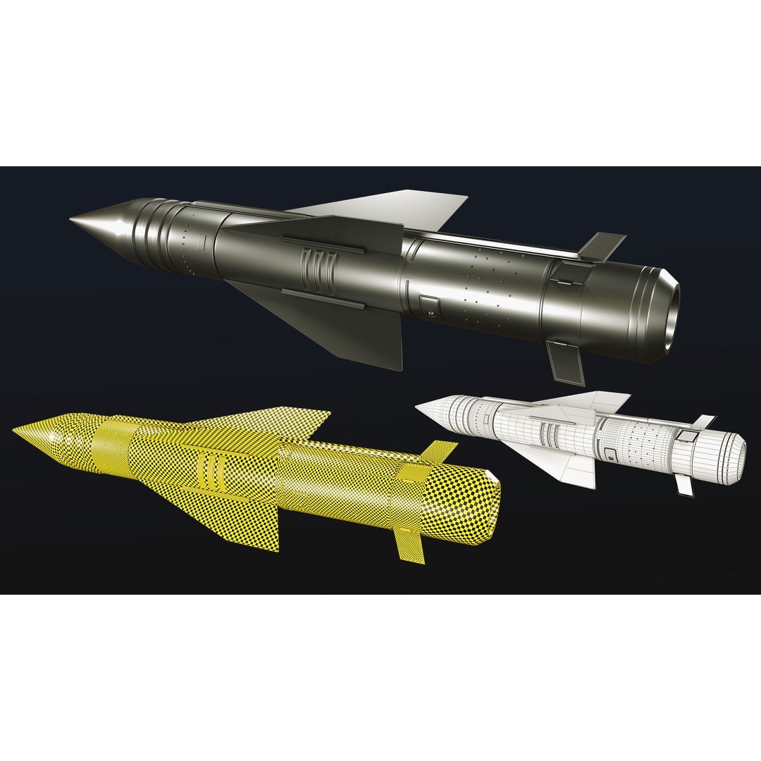 Rocket 3D Model – Low Poly Military Asset with PBR Textures - View 12