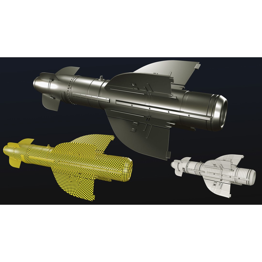 Rocket 3D Model – Low Poly Military Asset with PBR Textures - View 13