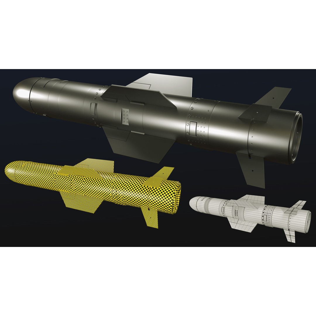 Rocket 3D Model – Low Poly Military Asset with PBR Textures - View 14