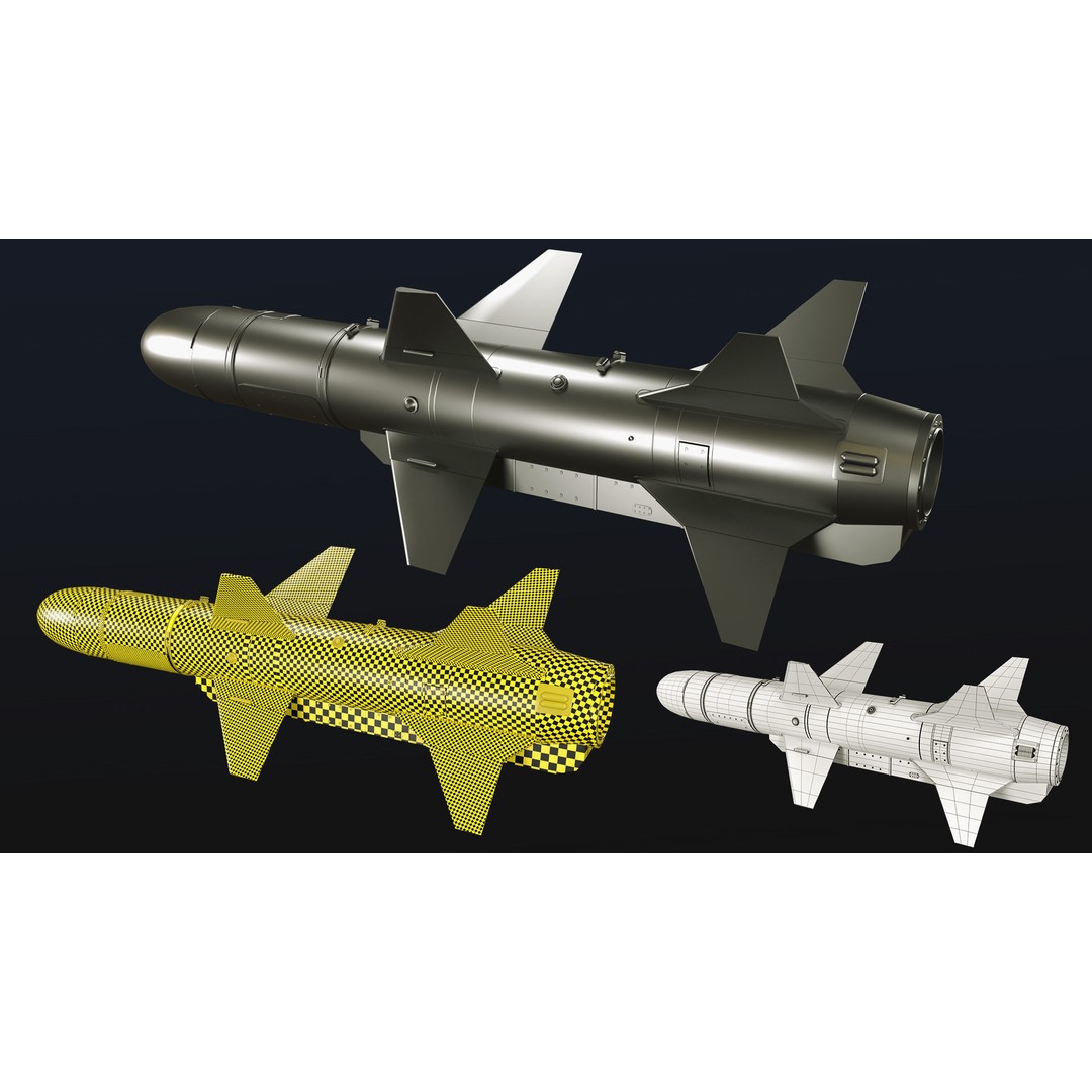 Rocket 3D Model – Low Poly Military Asset with PBR Textures - View 15