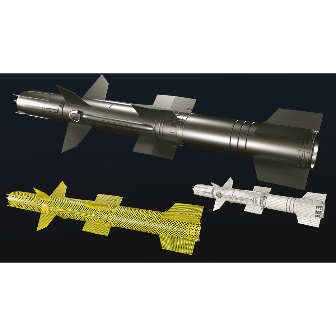 Rocket 3D Model – Low Poly Military Asset with PBR Textures - View 17