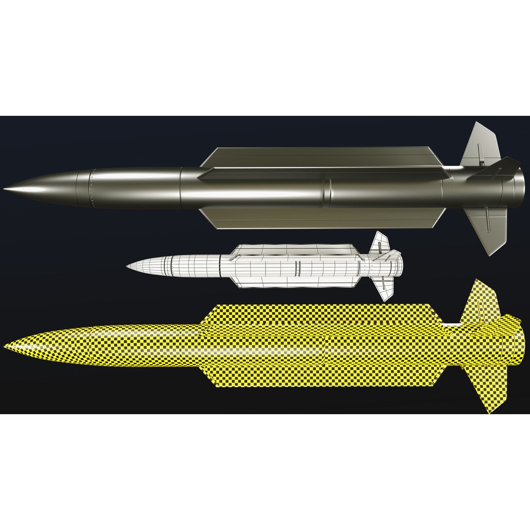 Rocket 3D Model – Low Poly Military Asset with PBR Textures - View 21
