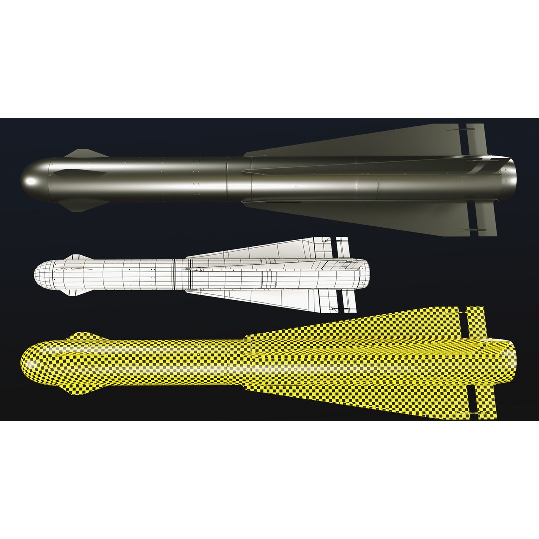 Rocket 3D Model – Low Poly Military Asset with PBR Textures - View 23