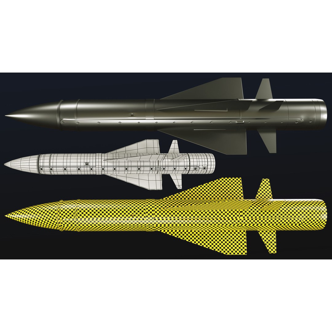 Rocket 3D Model – Low Poly Military Asset with PBR Textures - View 24