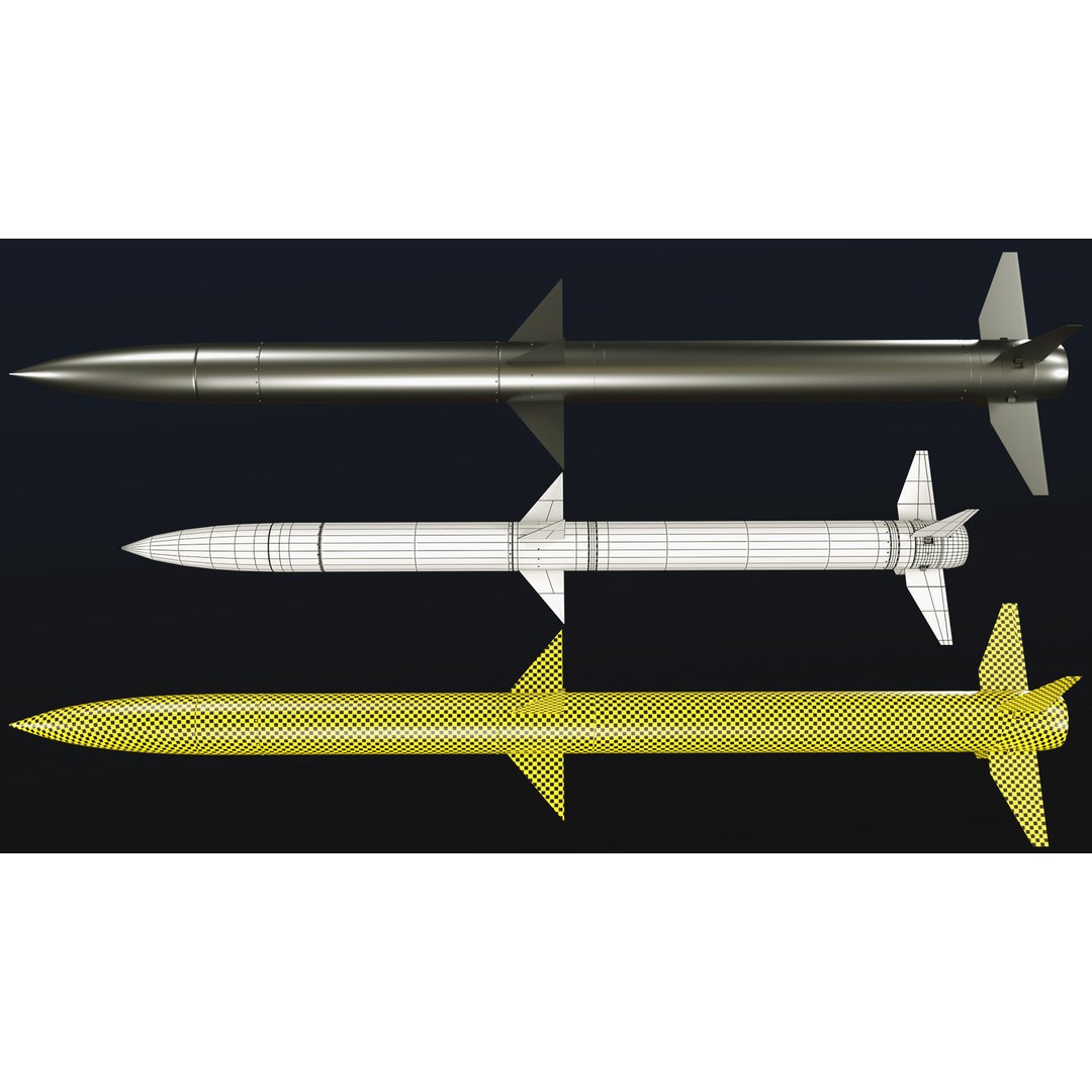Rocket 3D Model – Low Poly Military Asset with PBR Textures - View 25