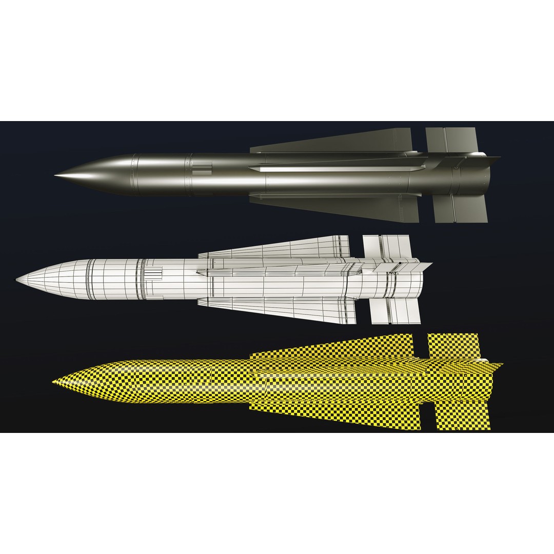 Rocket 3D Model – Low Poly Military Asset with PBR Textures - View 26