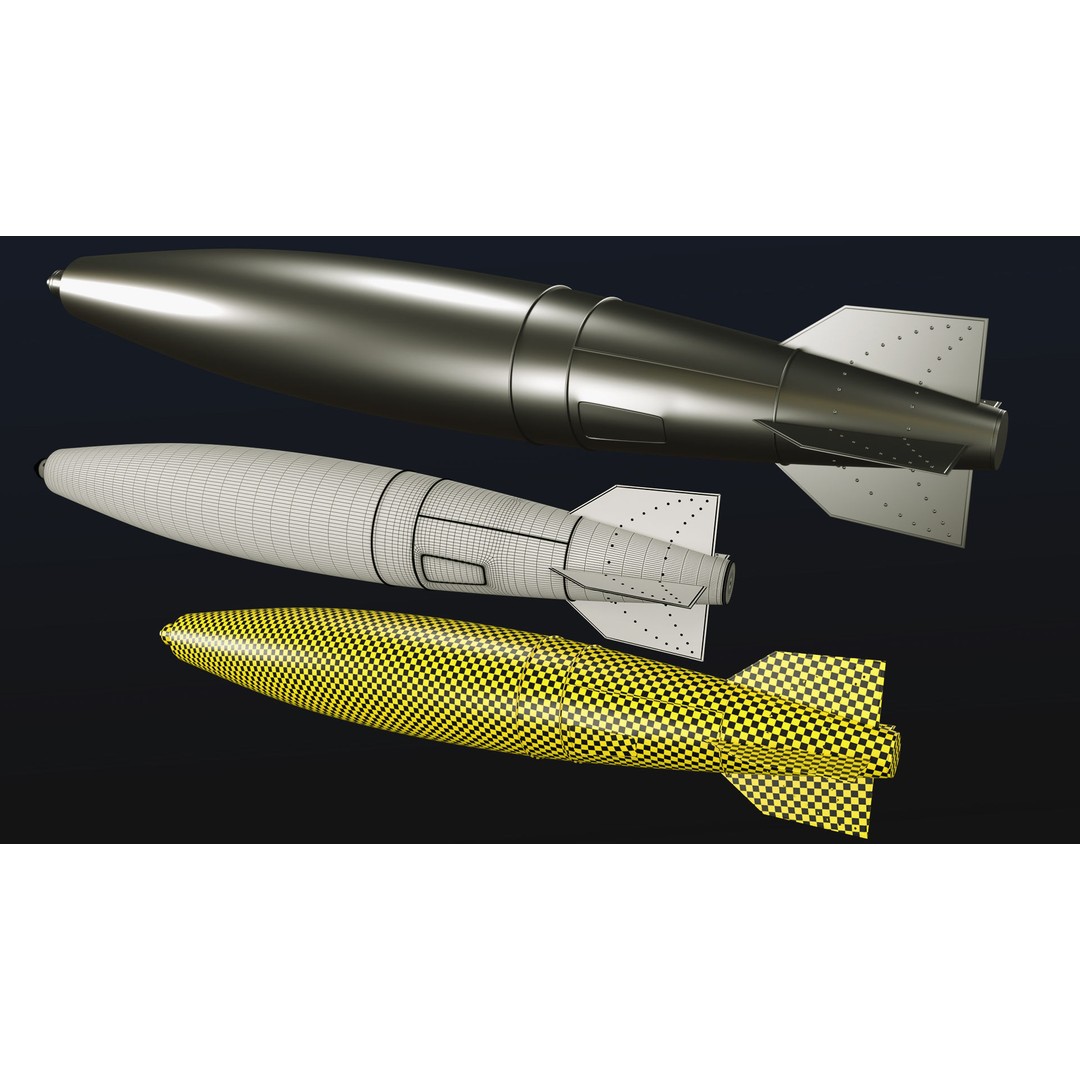 Rocket 3D Model – Low Poly Military Asset with PBR Textures - View 28