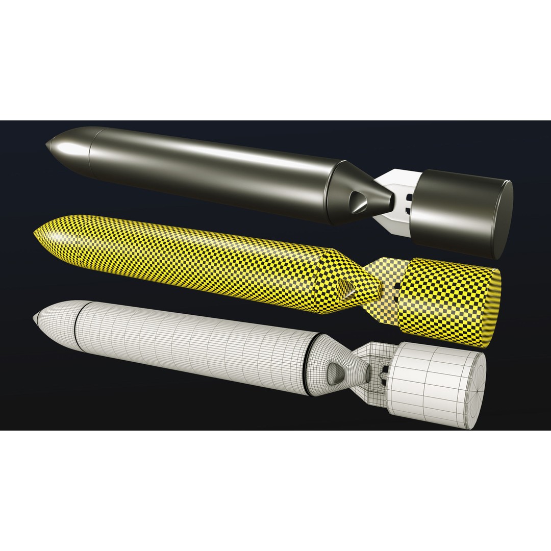 Rocket 3D Model – Low Poly Military Asset with PBR Textures - View 30