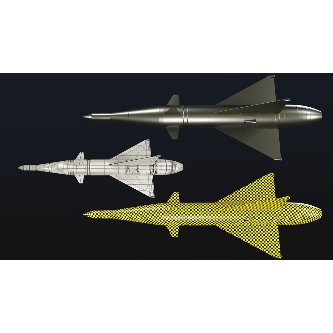 Rocket 3D Model – Low Poly Military Asset with PBR Textures - View 35