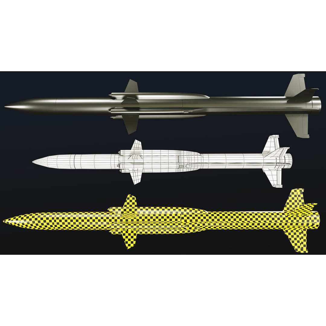 Rocket 3D Model – Low Poly Military Asset with PBR Textures - View 36