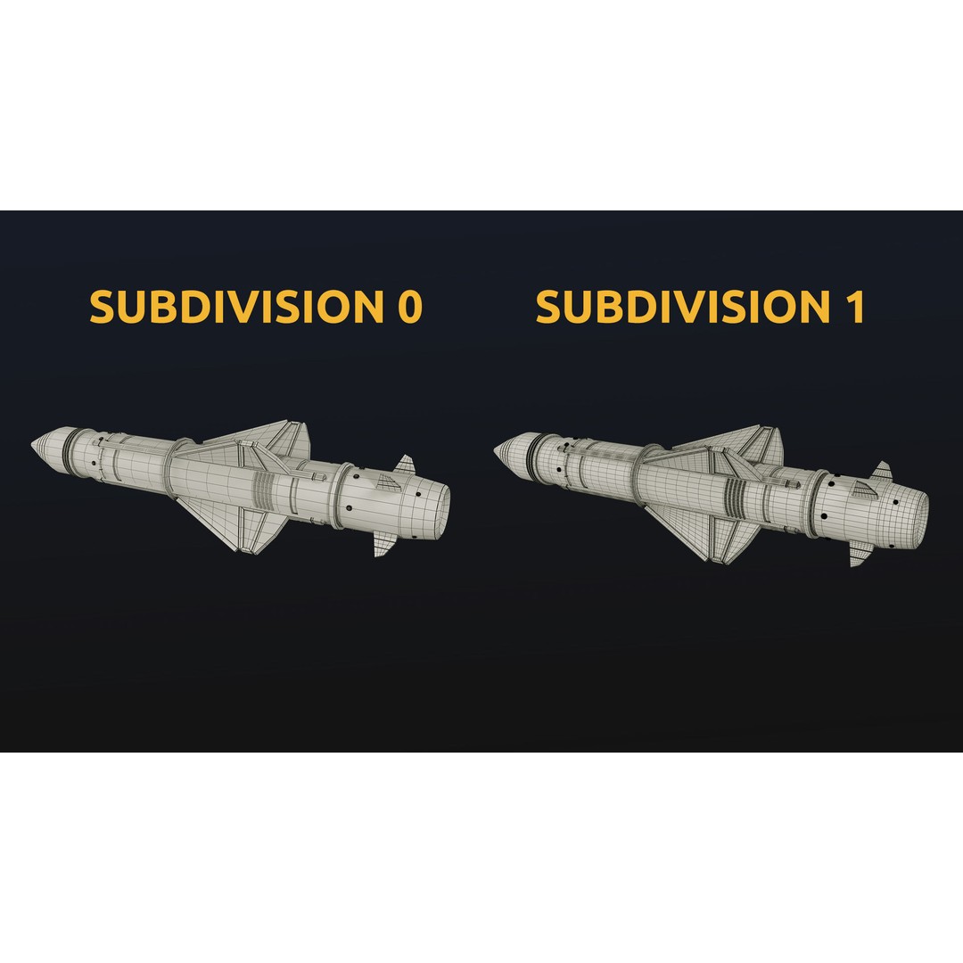 Rocket 3D Model – Low Poly Military Asset with PBR Textures - View 37