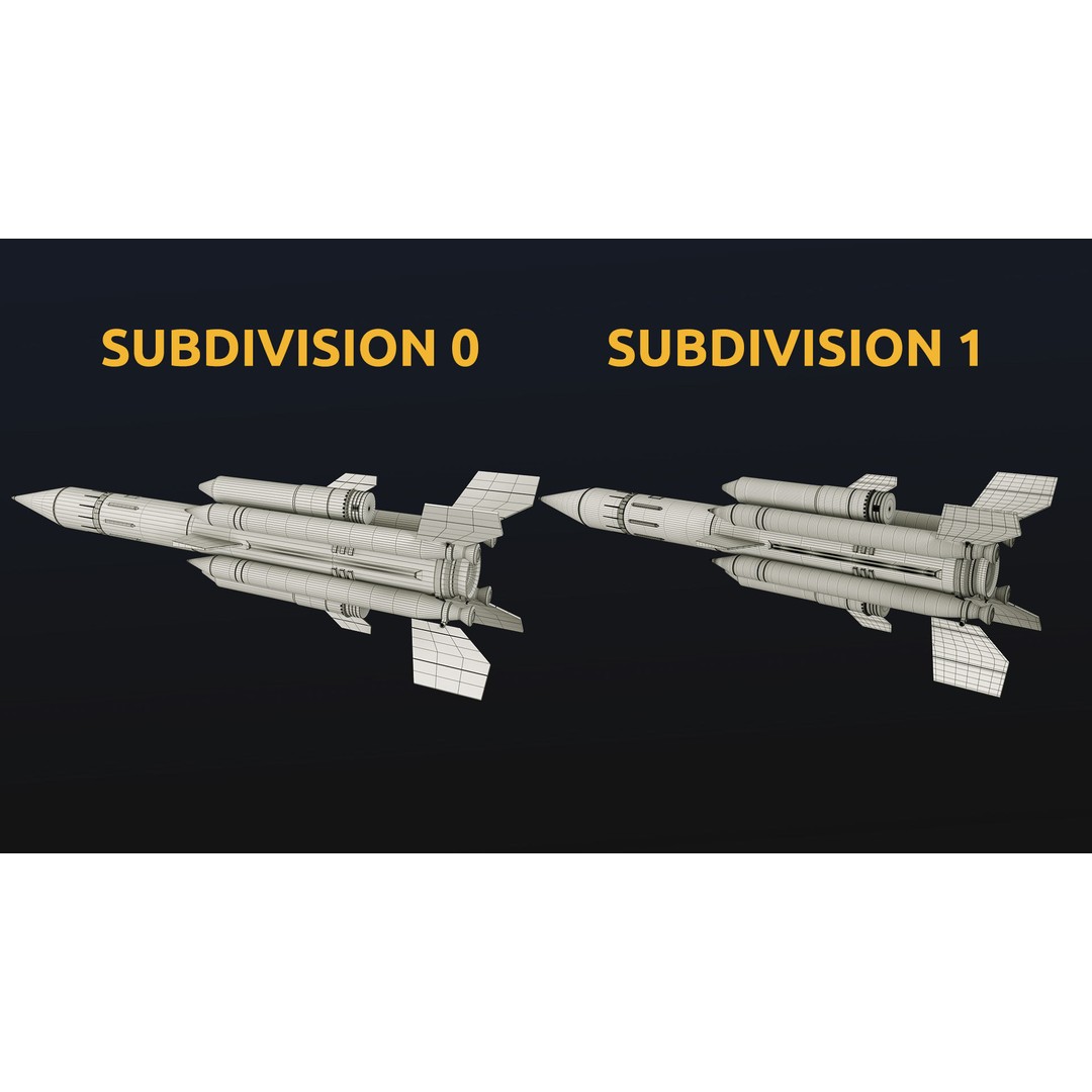 Rocket 3D Model – Low Poly Military Asset with PBR Textures - View 38
