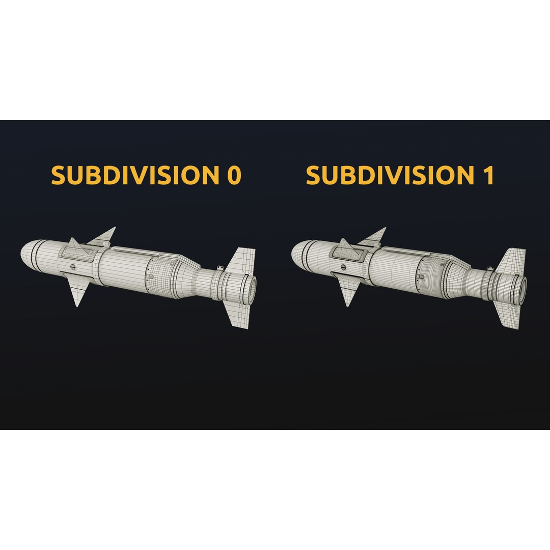 Rocket 3D Model – Low Poly Military Asset with PBR Textures - View 39