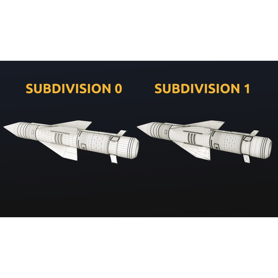 Rocket 3D Model – Low Poly Military Asset with PBR Textures - View 42