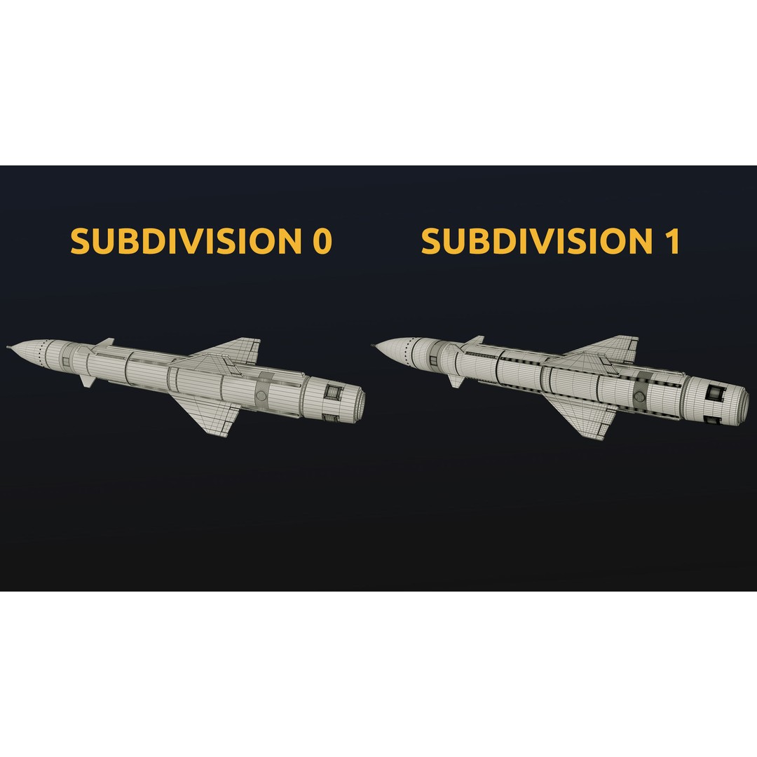 Rocket 3D Model – Low Poly Military Asset with PBR Textures - View 43