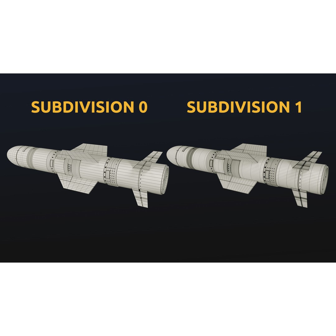 Rocket 3D Model – Low Poly Military Asset with PBR Textures - View 44