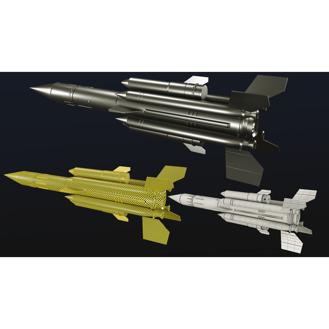 Rocket 3D Model – Low Poly Military Asset with PBR Textures - View 5