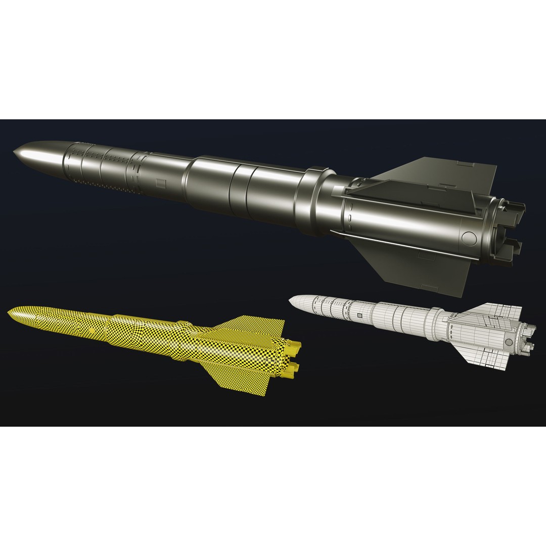 Rocket 3D Model – Low Poly Military Asset with PBR Textures - View 6