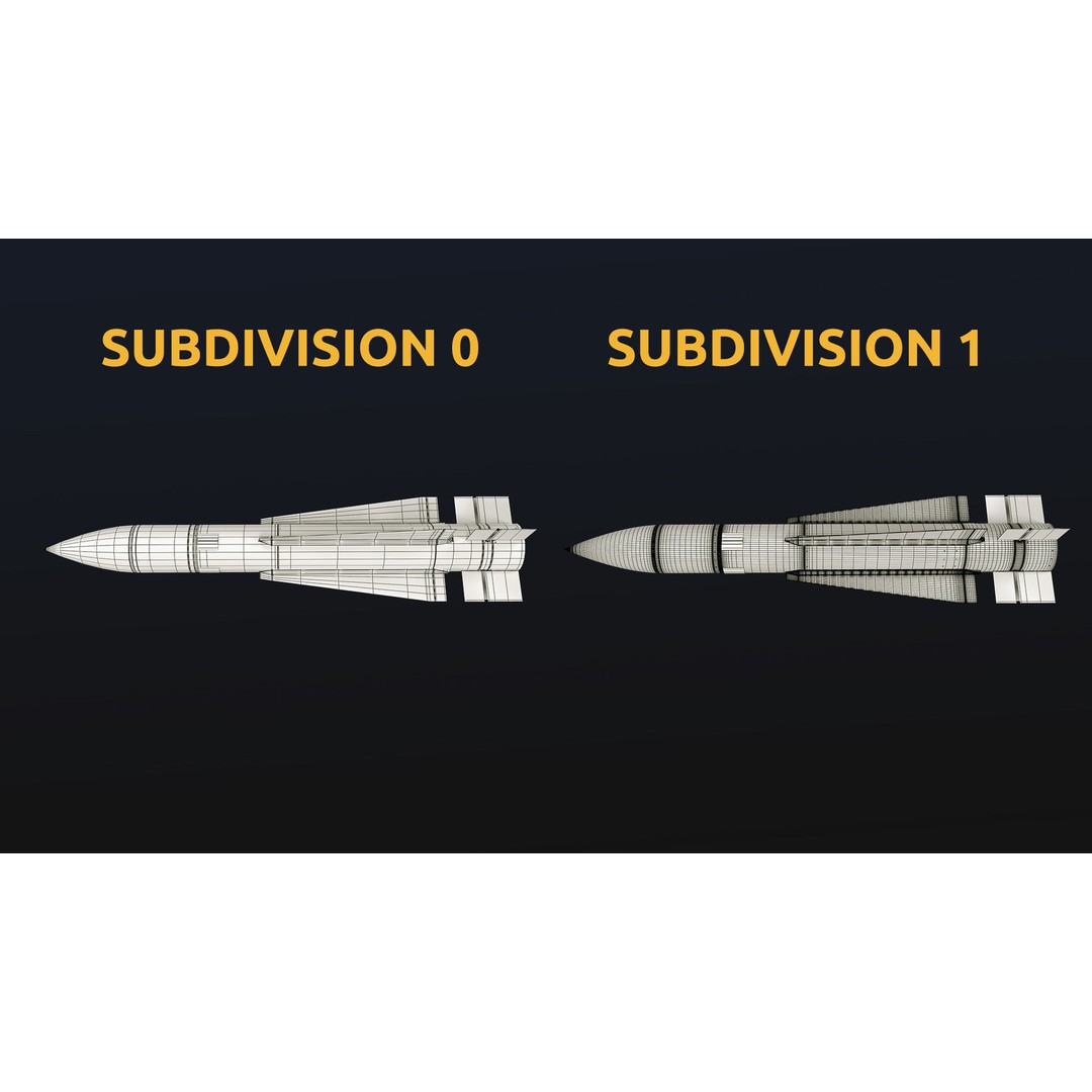 Rocket 3D Model – Low Poly Military Asset with PBR Textures - View 60