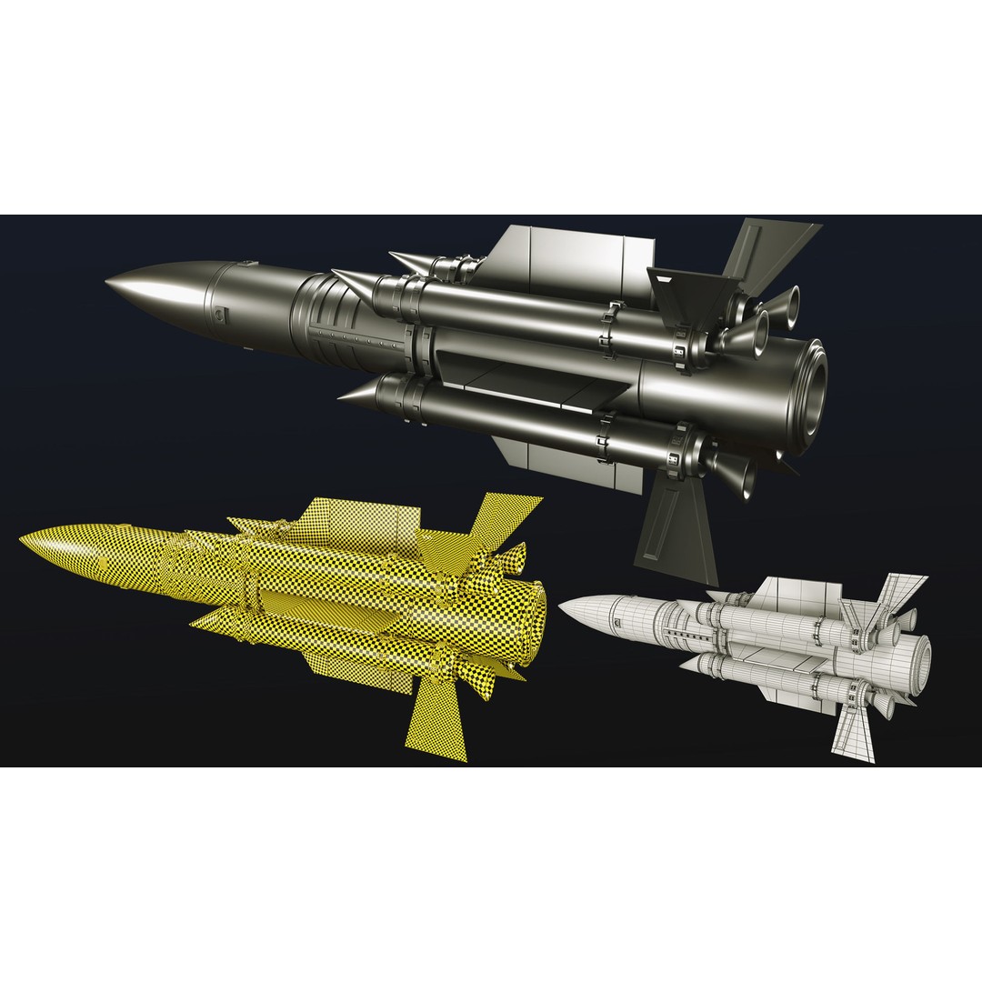 Rocket 3D Model – Low Poly Military Asset with PBR Textures - View 7