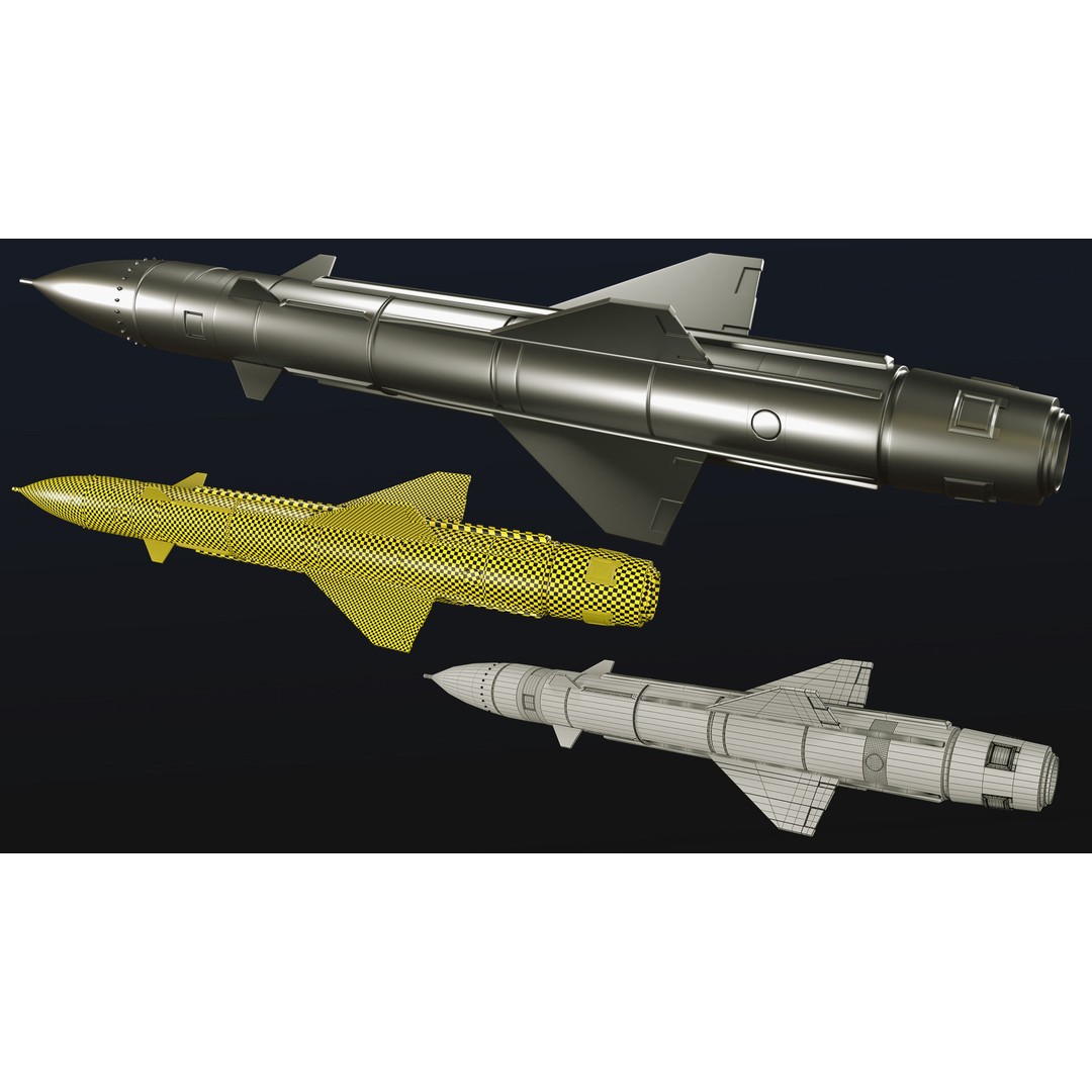 Rocket 3D Model – Low Poly Military Asset with PBR Textures - View 8