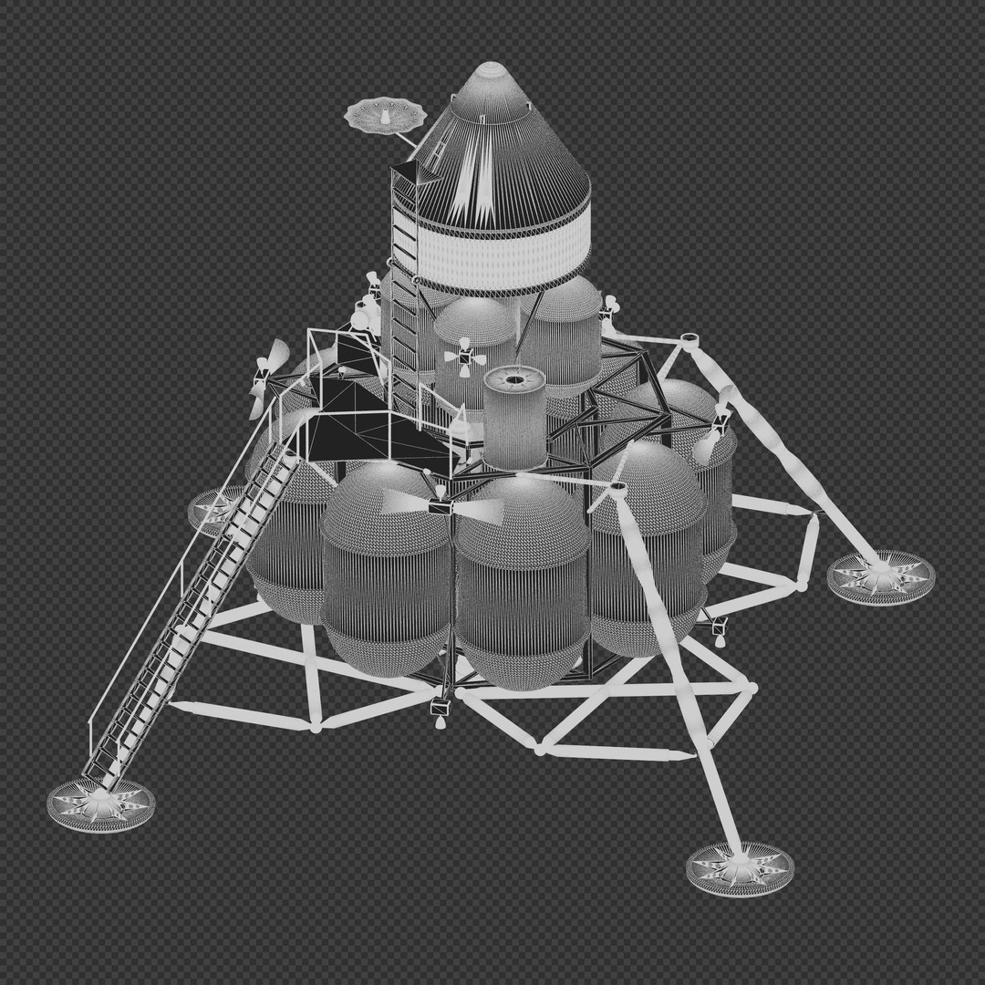 First Lunar Outpost Piloted Lander 3D Model – High Poly Game Asset, Blender - View 12