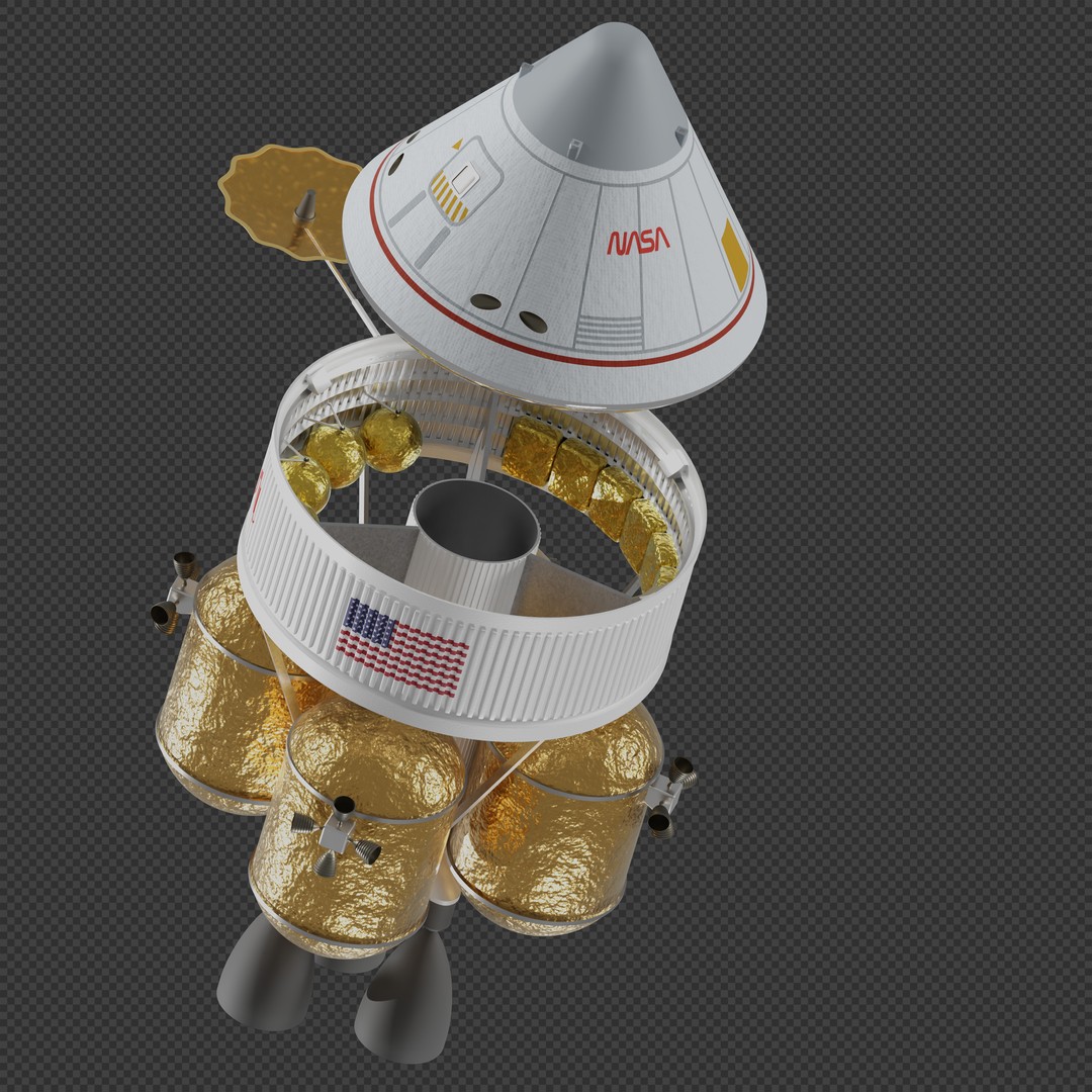 First Lunar Outpost Piloted Lander 3D Model – High Poly Game Asset, Blender - View 6