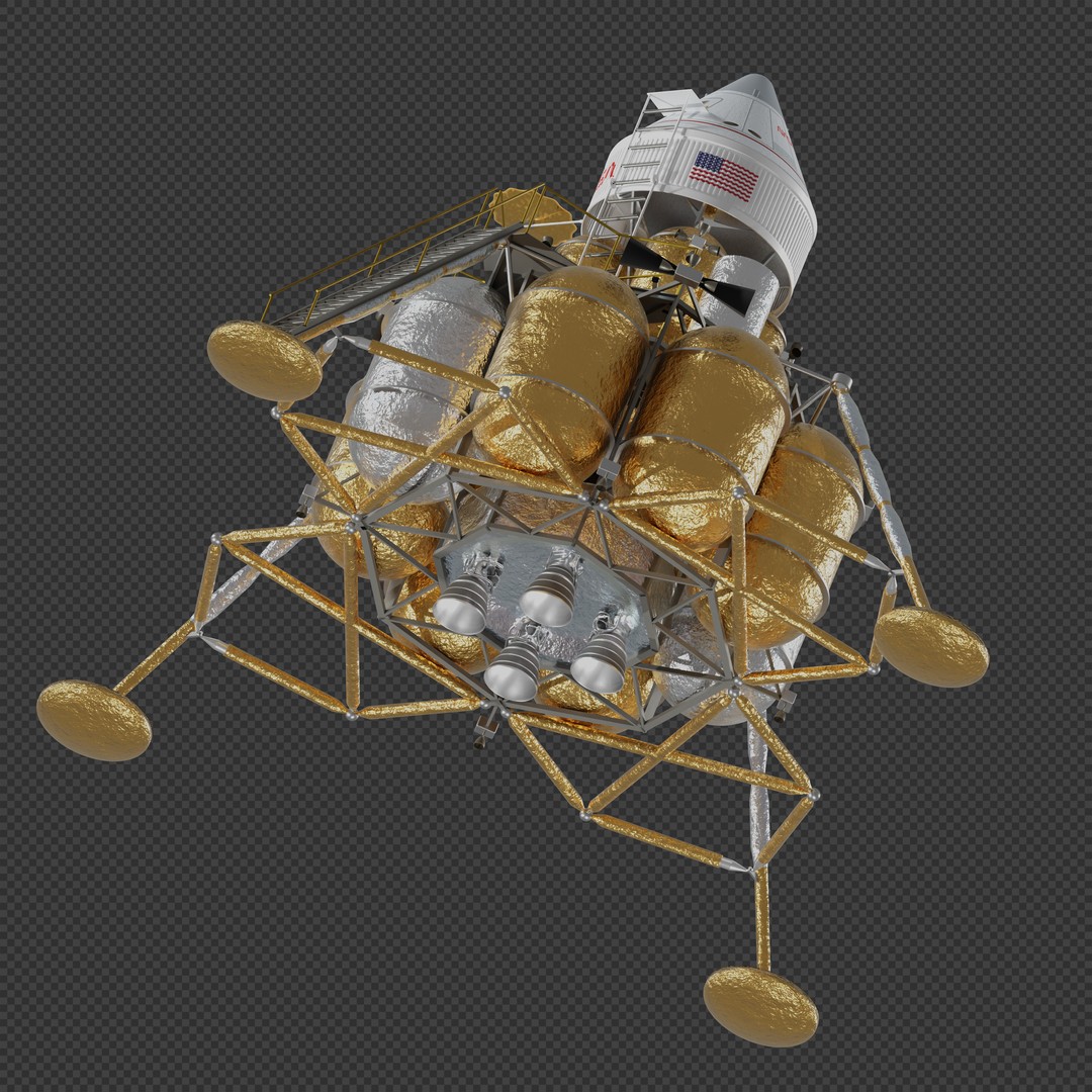 First Lunar Outpost Piloted Lander 3D Model – High Poly Game Asset, Blender - View 7